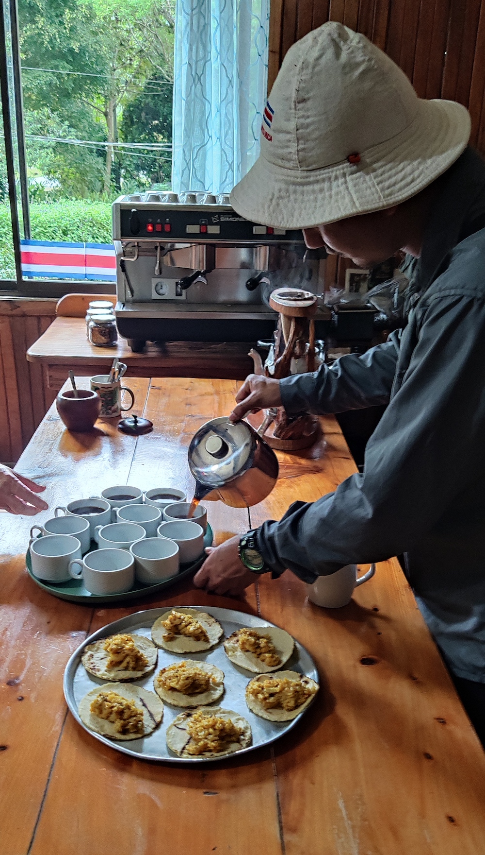 Uma pausa para o café na fazenda onde decorre o Trapiche Tour.