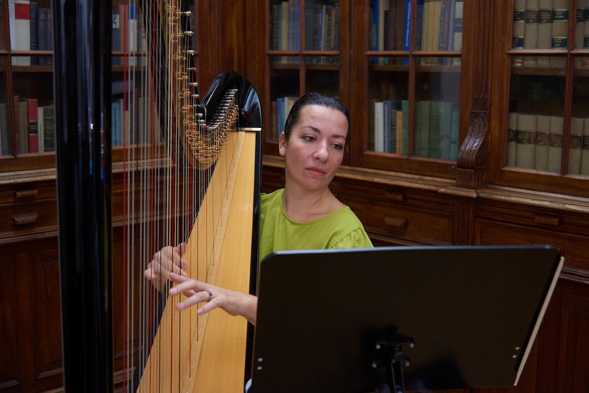 Ana Isabel Dias encantou os convidados com a sua harpa.