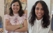 As cientistas Laetitia Gaspar, Cláudia Deus, Sara Silva Pereira e Mariana Osswald, vencedoras do Prémio Medalhas de Honra L’Oréal Portugal para as Mulheres na Ciência.